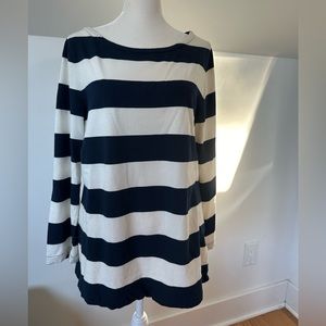 J Crew navy and cream CYA boatneck in medium